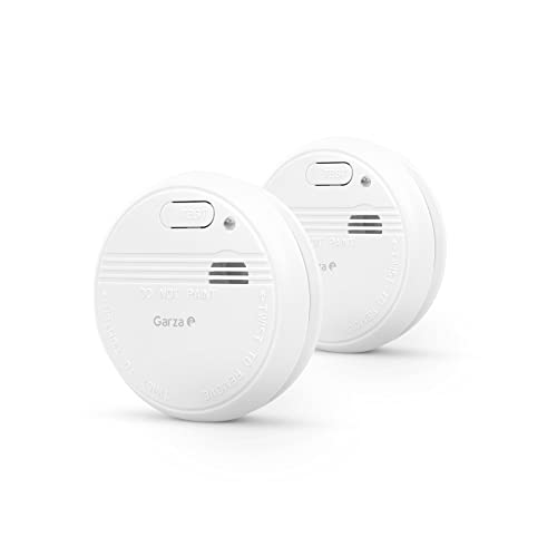 Garza - Pack de 2 Detectores de Humo Homologados para el Hogar. Alarma de Incendios de 85dB, Blanco, Standard