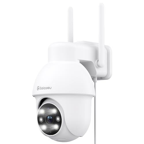 GALAYOU Camara Vigilancia WiFi Exterior - 2K Camaras IP Vigilancia Domicilio 360° con Visión Nocturna en Color, Alerta de Movimiento, 24/7 Grabación en Tarjeta SD, IP65, Compatible Alexa