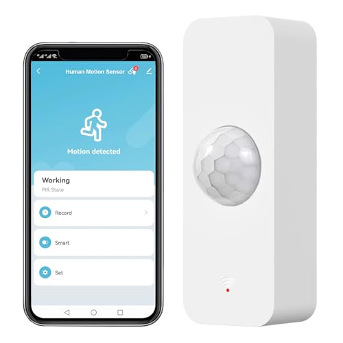 Sensor de Movimiento WiFi, detector de Movimiento Inteligente para Seguridad en el hogar, Sensor de Movimiento inalámbrico con App de monitoreo Remoto, Compatible con comandos de Voz de Alexa.1PCS