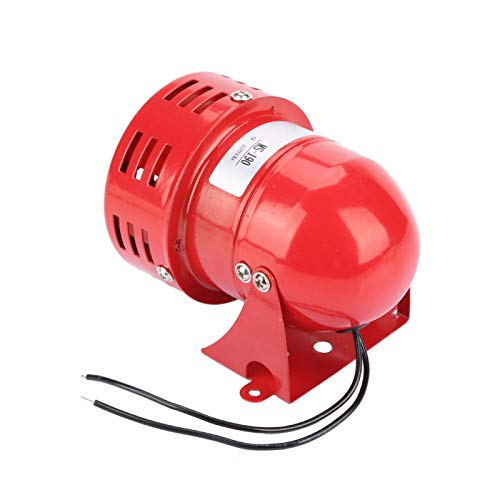 Fyearfly Alarma de Motor, 220V 120DB Red Mini Metal Motor Alarma Sonido industrial Protección eléctrica contra robo MS-190, Motor industrial Alarma Campana Cuerno Sonido Zumbador Sirena