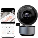Cámara de vigilancia WiFi cámara interior Tuya Smart Life, HD 1080P cámara interior 360°, audio bidireccional, visión nocturna, detección de movimiento, para bebé/mascotas, con tarjeta de memoria de