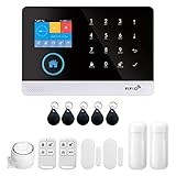 Kavolet Sistema de alarma WIFI GSM, sistema de alarma para coche, sensor de puerta, sensor de movimiento, teléfono, aplicación, mando a distancia, compatible con Alexa Google Home, control por voz,