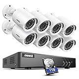 ANNKE Sistema de Seguridad 8CH DVR 5MP Lite H.265+ con 2TB Disco Duro de Vigilancia 8 Cámaras de 1080P CCTV IP66 Impermeable-2TB HDD