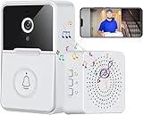 Cámara de Timbre Inalámbrica, Cámara de Timbre de Video WiFi con Timbre,Audio de 2 Vías, Visión Nocturna por Infrarrojos, Videollamada Remota, Almacenamiento en la Nube doorbell Camera